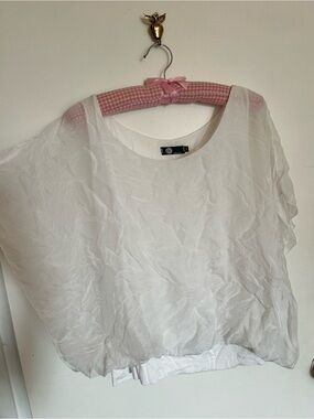 Y2K Made in Italy women’s white silk sheer top size medium
